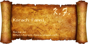 Korach Fanni névjegykártya